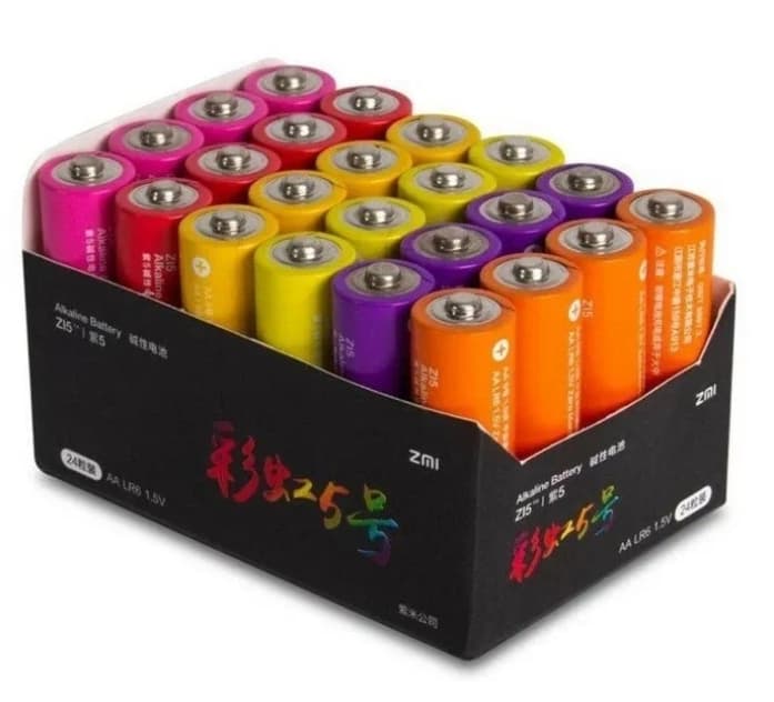 Батарейки алкалиновые Xiaomi ZMI Rainbow Zi5 типа AA (24 шт.) цветные